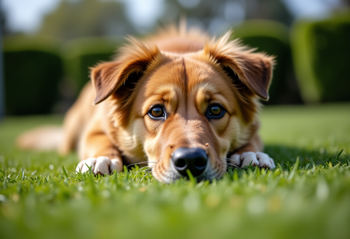 Cane che riceve cure per punture d'insetto