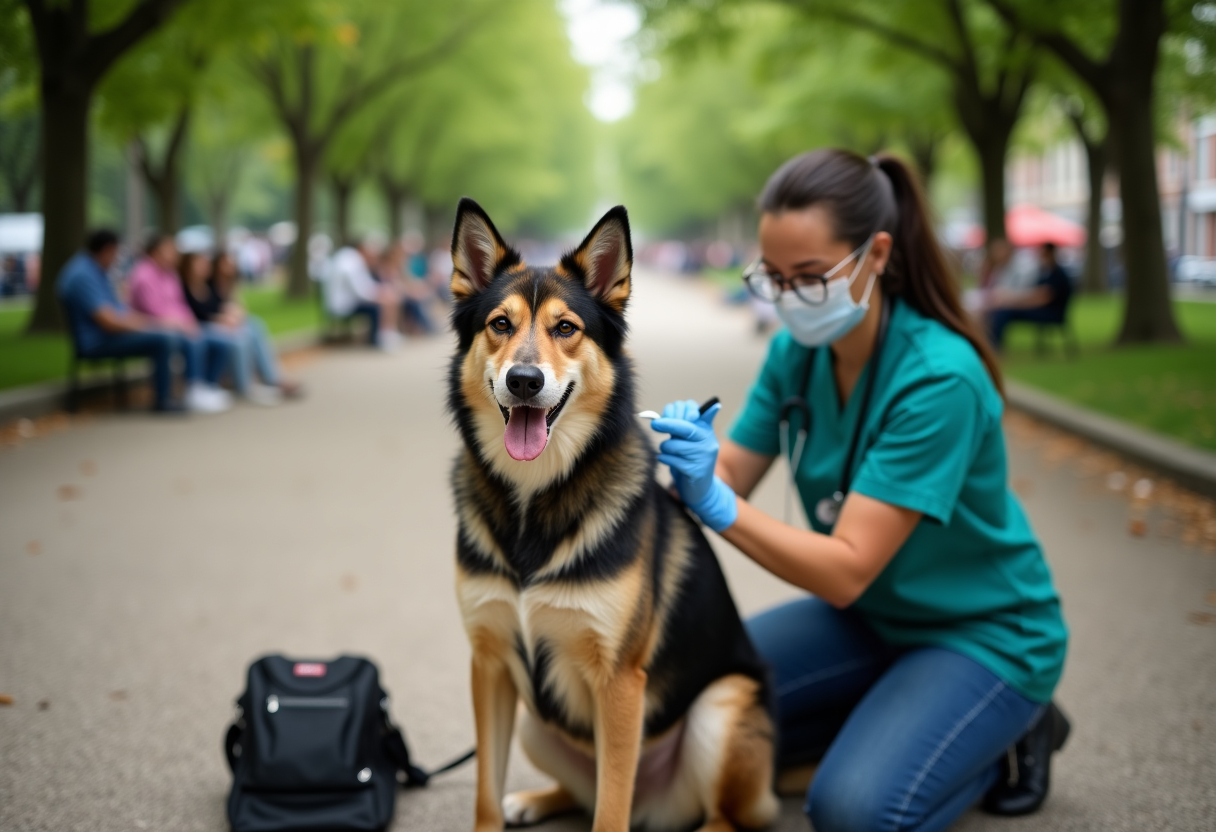 Cani in attesa di microchippatura gratuita a Rogliano