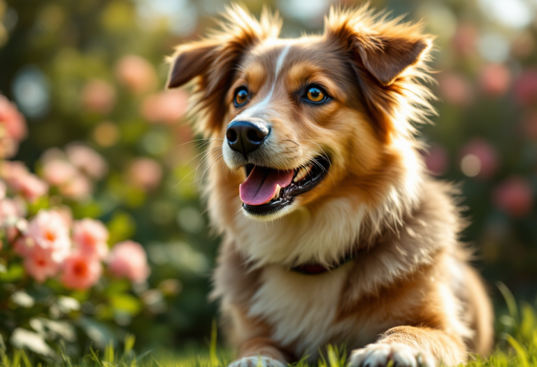 Un anziano accarezza un cane in un ambiente sereno