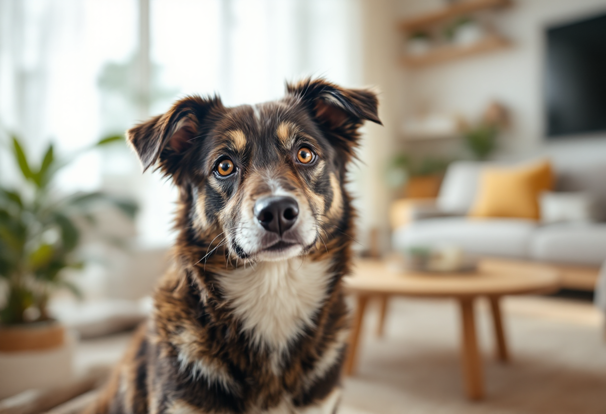 Cane che ascolta attentamente la voce umana