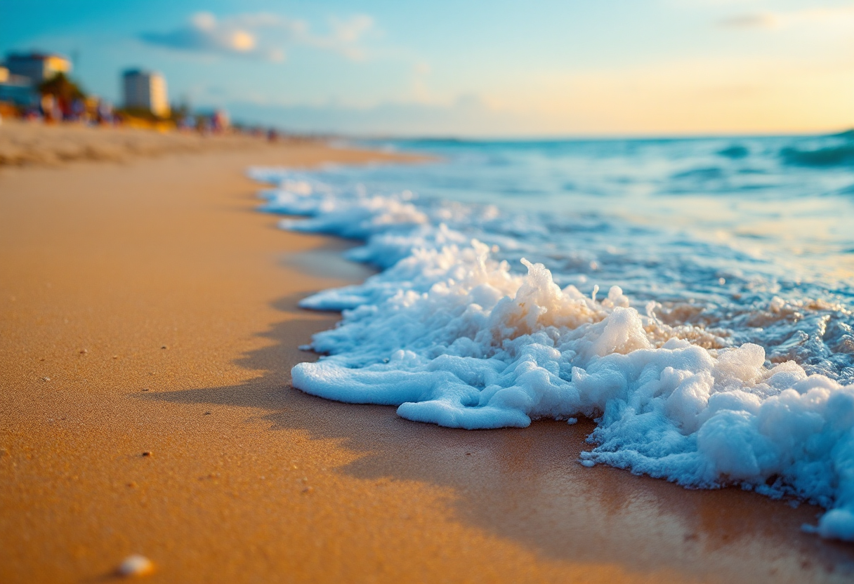 Cane e padrone in spiaggia a Rimini