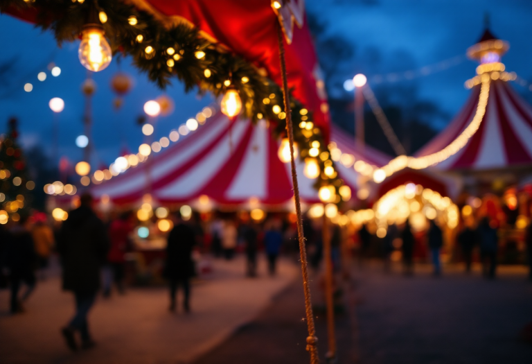 Immagine di uno spettacolo teatrale circense durante le festività