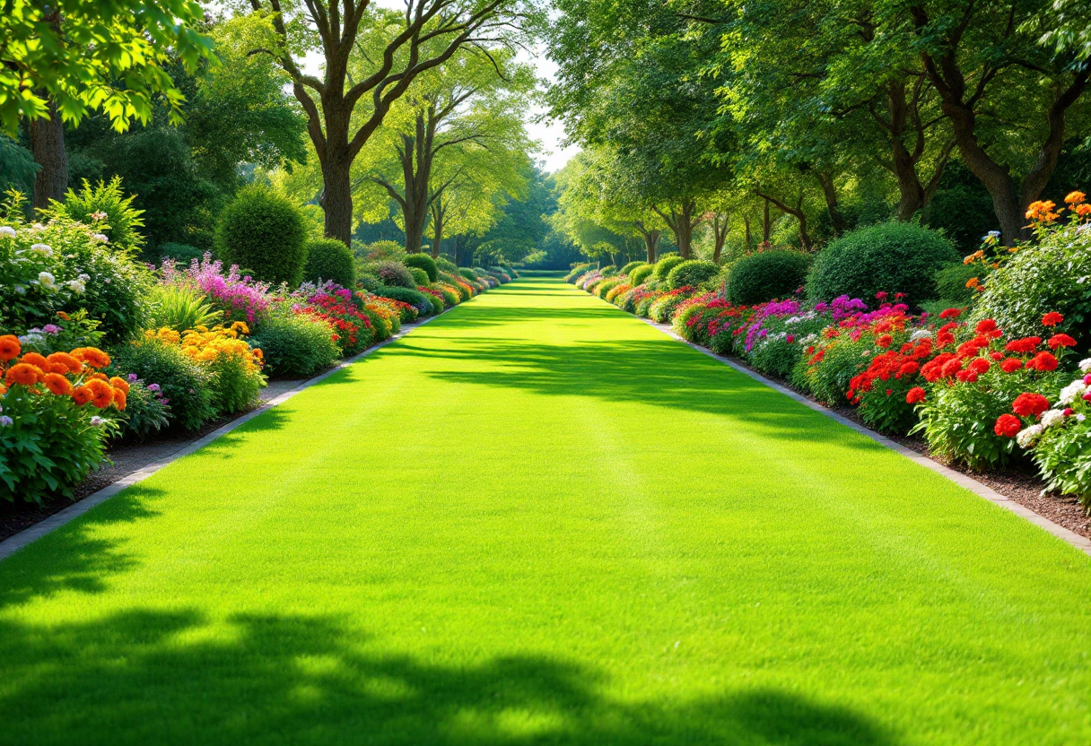 Due cani che giocano insieme in un giardino