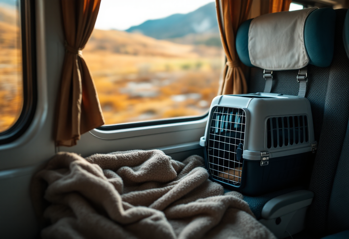 Cane e gatto in treno, viaggi con animali