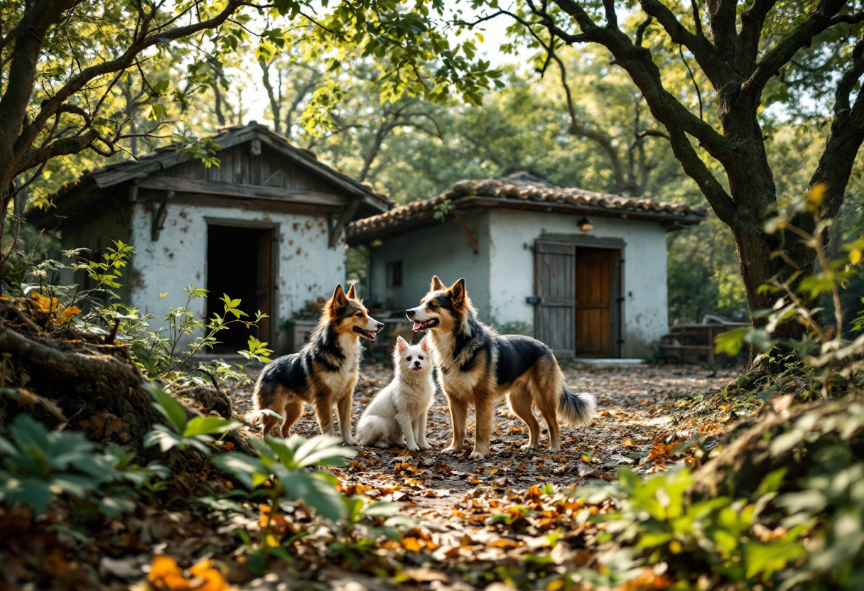 Cane felice in un canile durante una visita