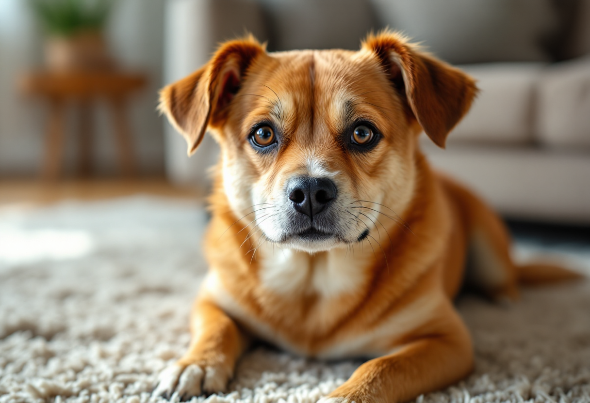 Cane ansioso con sintomi di stress e paura