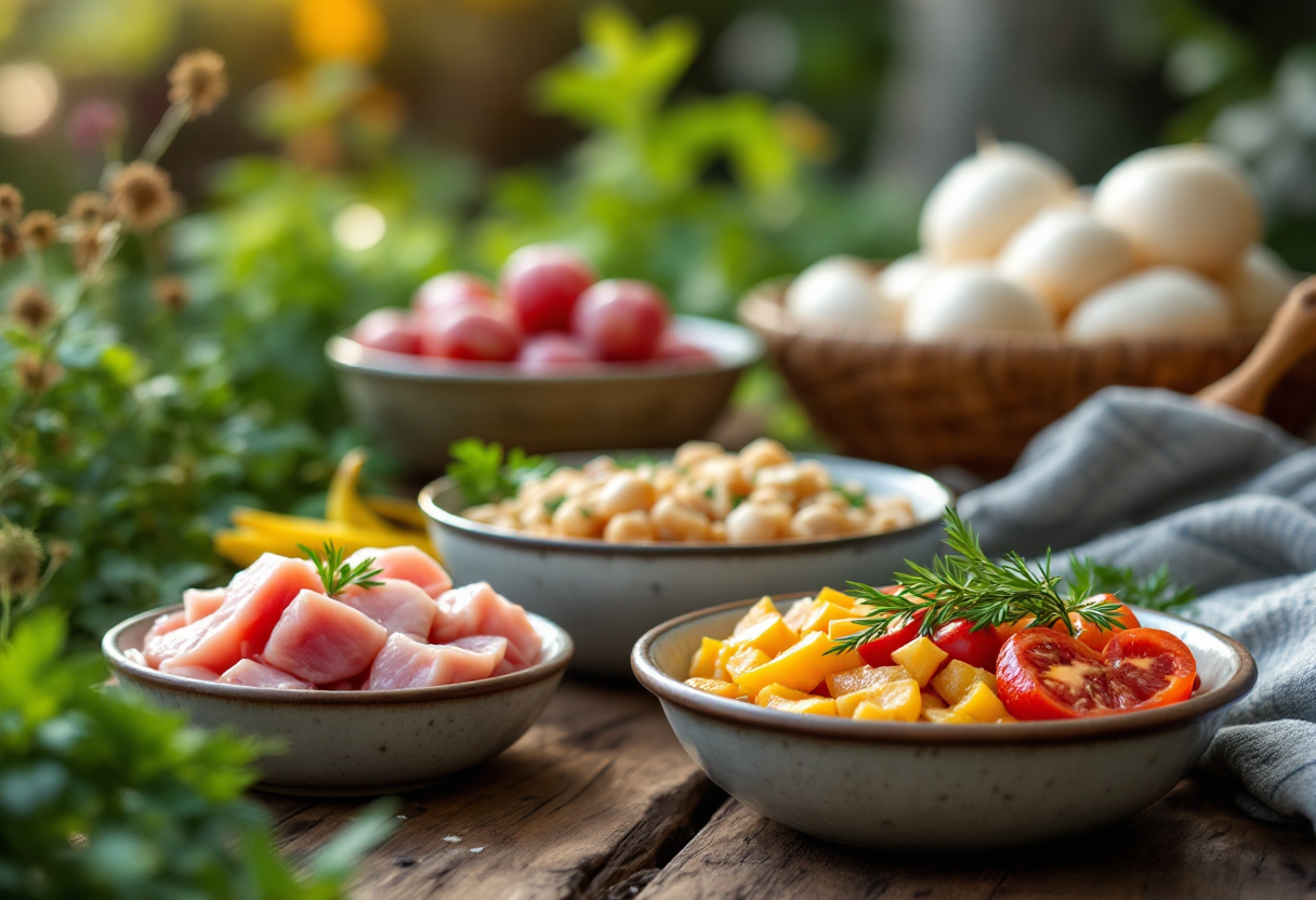 Cani e gatti che mangiano cibo crudo e cotto