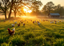 Galline intelligenti e affettuose in un allevamento