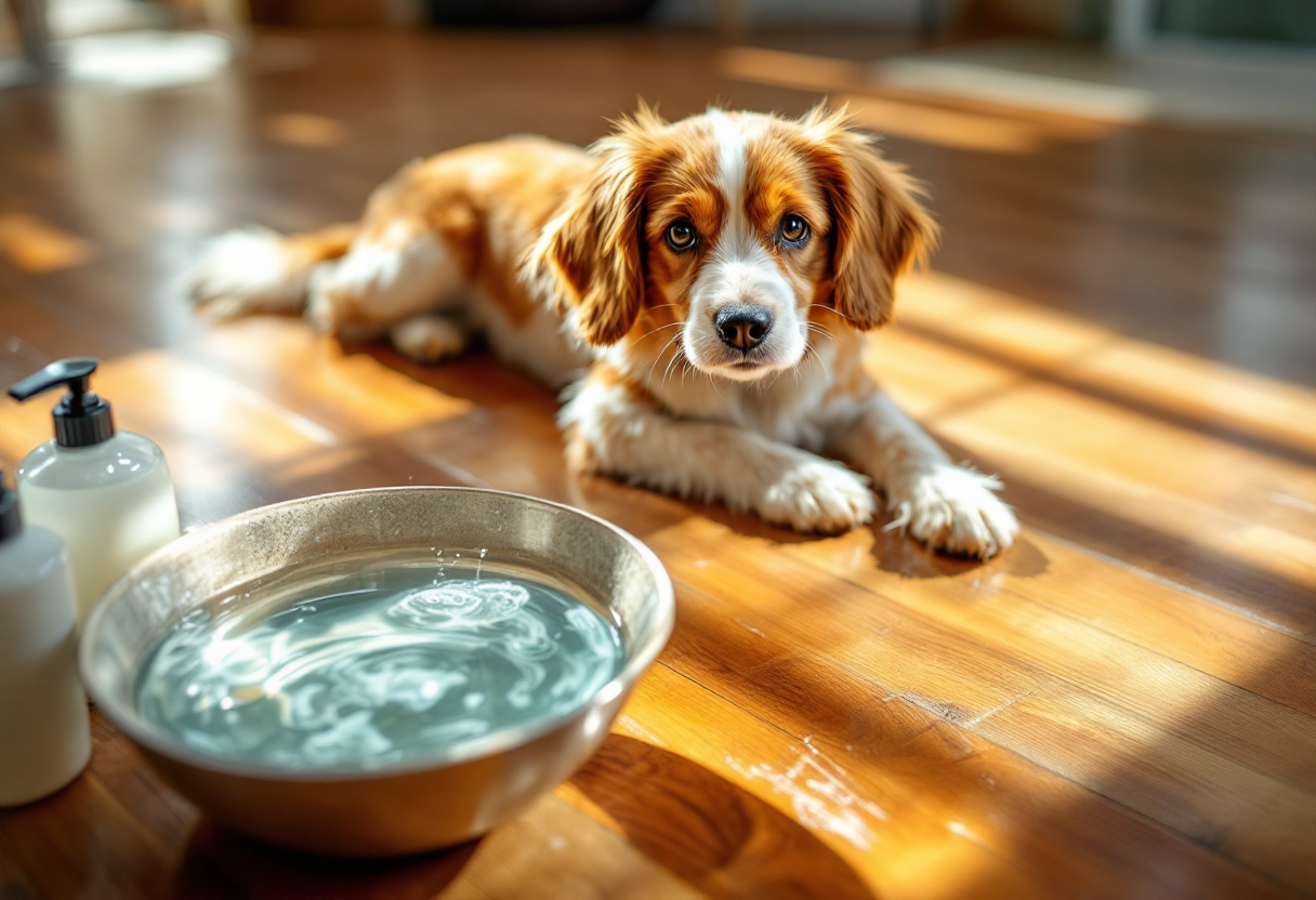 Cane rilassato in una spa per animali