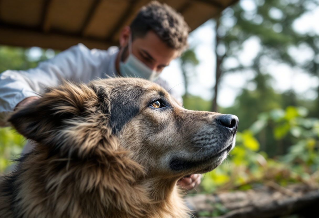 Un veterinario salva un animale in difficoltà