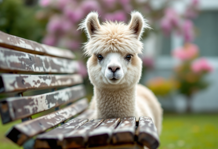 Alpaca che interagisce con un anziano in terapia