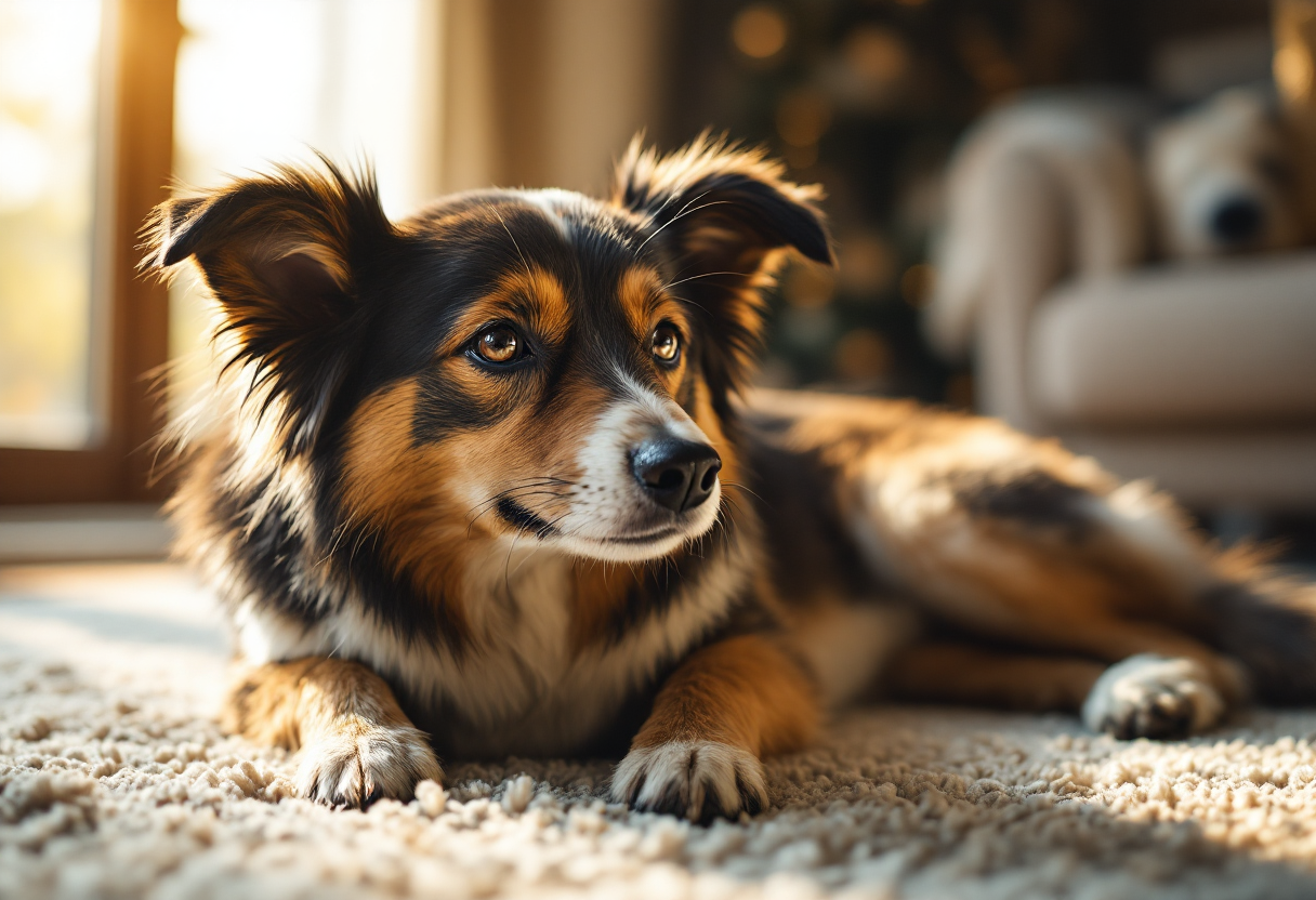 Un single con il suo animale domestico felice