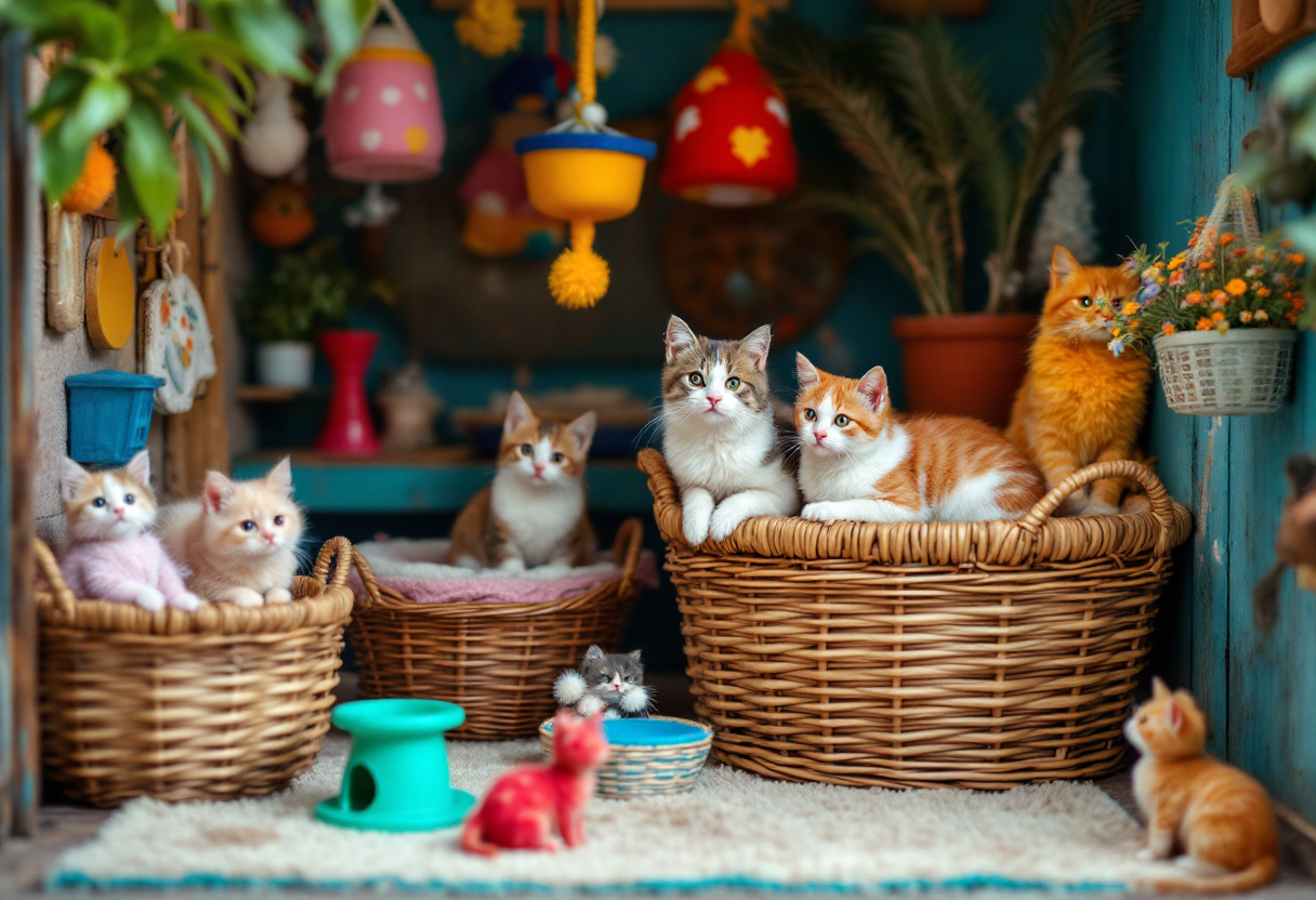 Celebrazione della Giornata Mondiale del Gatto con felini