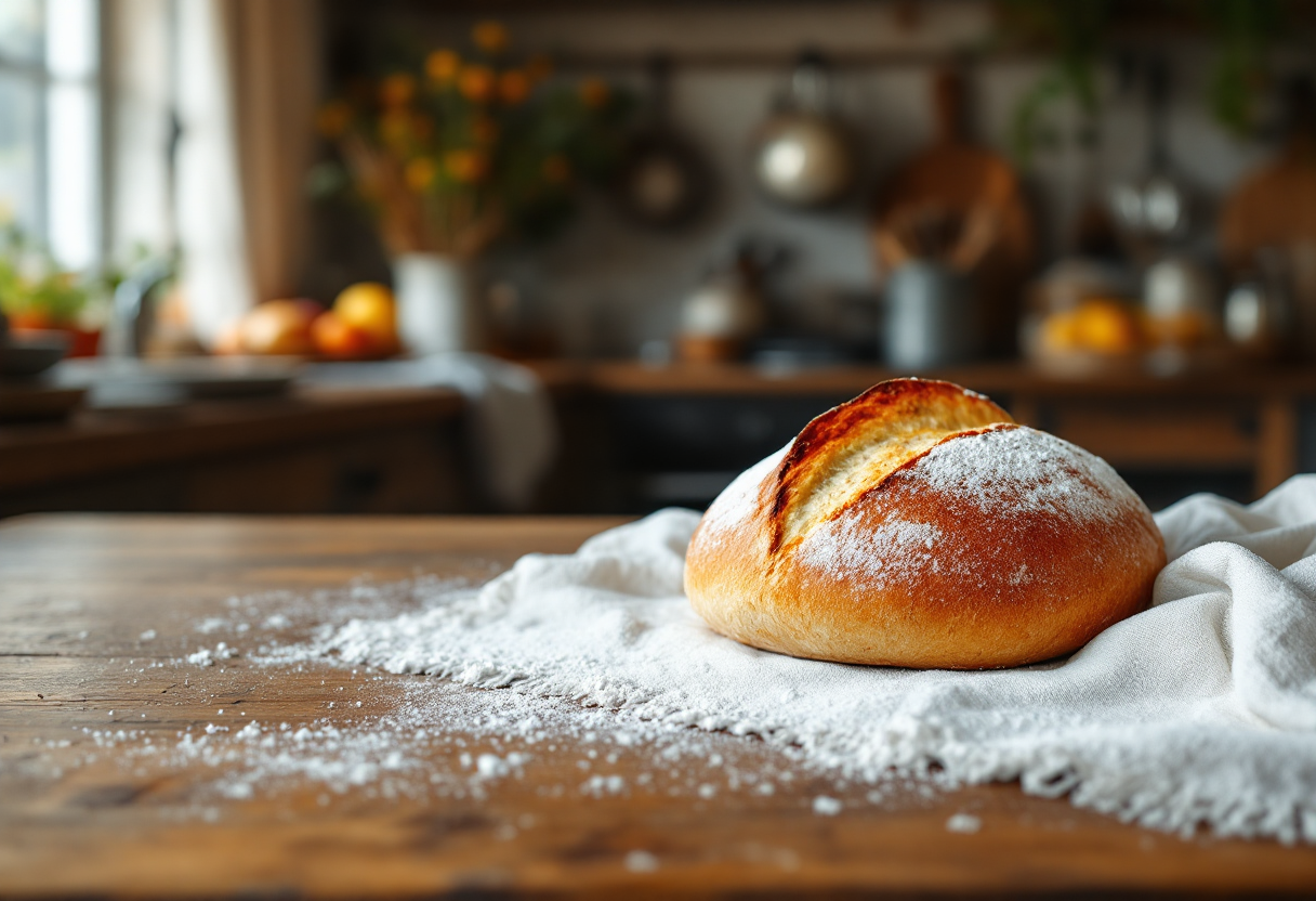 Pane fatto in casa con grani antichi e lieviti naturali