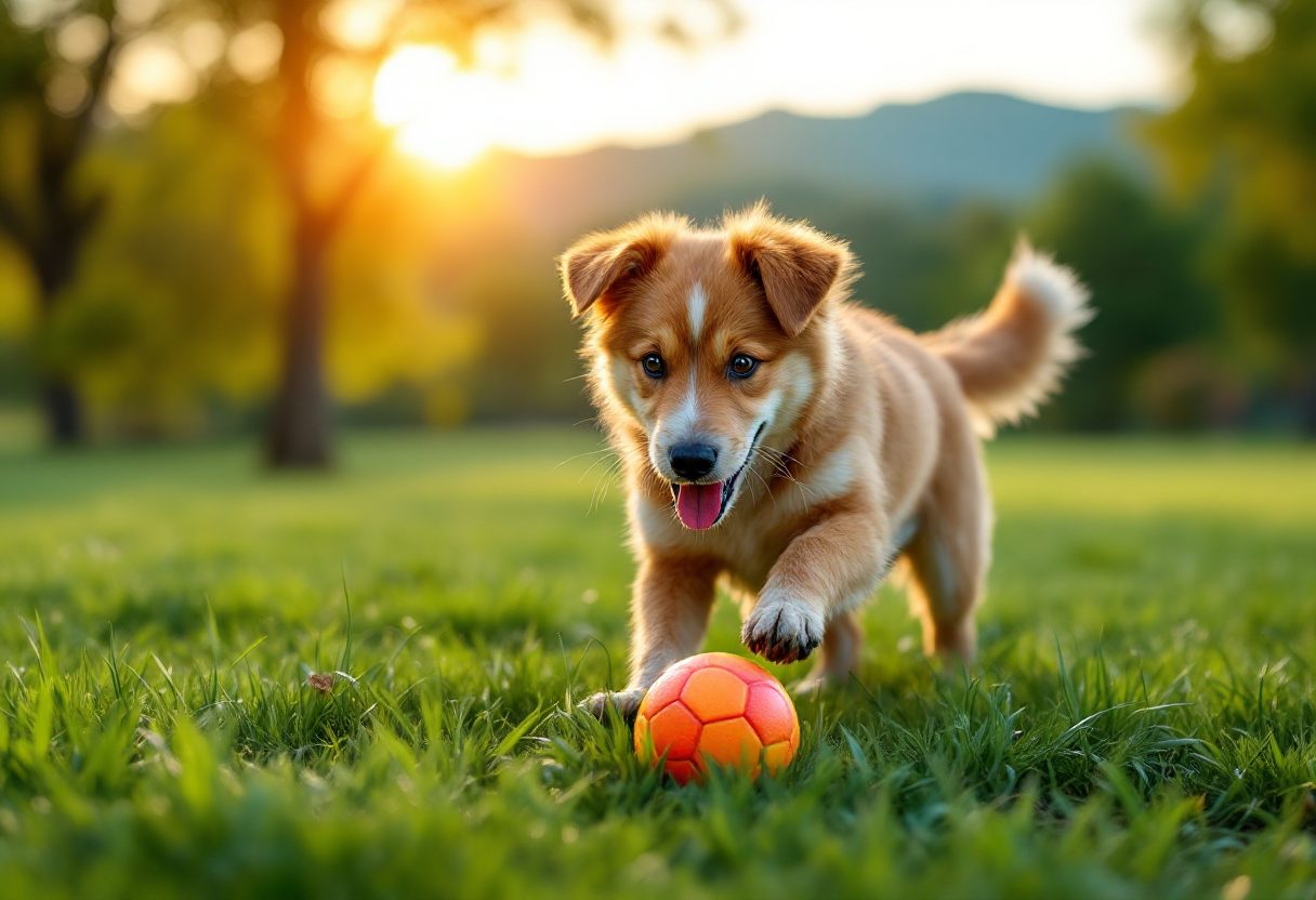 Coppia che accarezza un cane felice