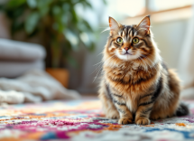 Bambino che gioca con un gatto in un ambiente sereno